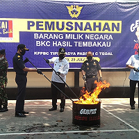 5,3 Juta Batang Rokok Ilegal Dimusnahkan Bea Cukai Tegal