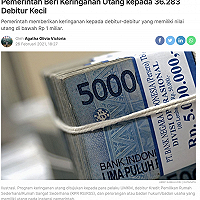 Pemerintah Beri Keringanan Utang kepada 36.283 Debitur Kecil