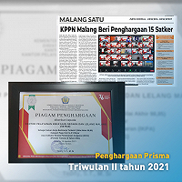 KPKNL Malang Raih Penghargaan PRISMA Periode Triwulan II Tahun 2021