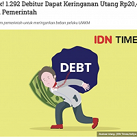 Asik! 1.292 Debitur Dapat Keringanan Utang Rp20,4 M dari Pemerintah