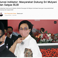 Survei Indikator: Masyarakat Dukung Sri Mulyani dan Satgas BLBI